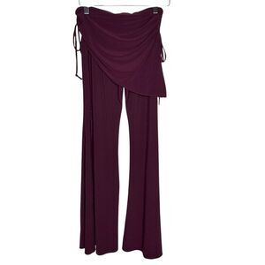 Belly Dance Pants Purple Harem Flare Wrap Skirt Overlay Festival Boho S/M